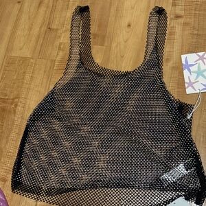 Forever 21 Black Mesh Crop Top